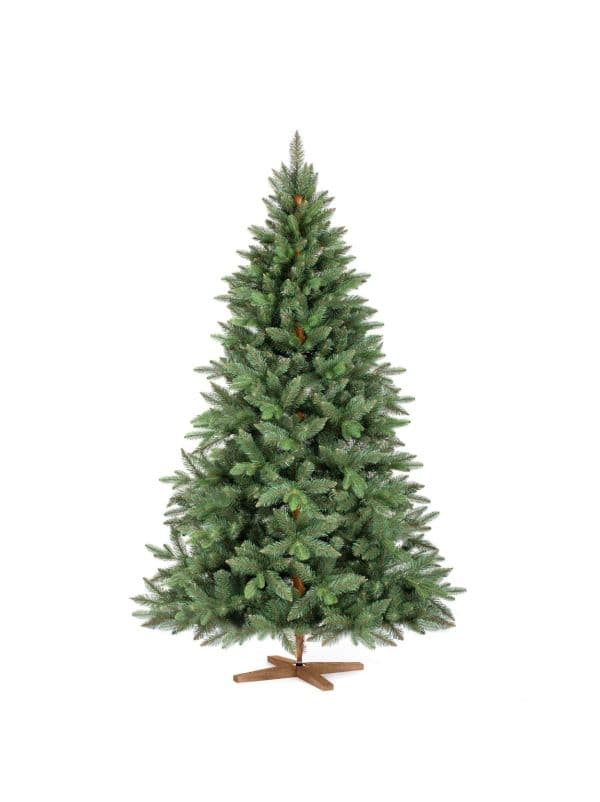Sapin de Noël artificiel FairyTrees FT34-180 – sapin Nordmann d'une hauteur de 180 cm, avec des aiguilles denses en PVC et des branches PE disposées naturellement.