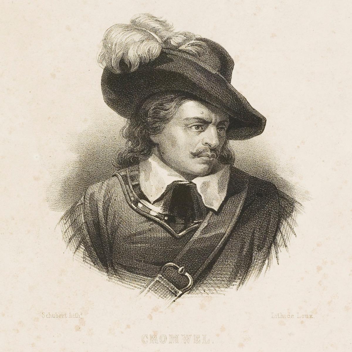 Portrait d&rsquo;Oliver Cromwell, chef de l&rsquo;Angleterre puritaine et Lord Protecteur, associ&eacute; &agrave; l&rsquo;interdiction des c&eacute;l&eacute;brations de No&euml;l.